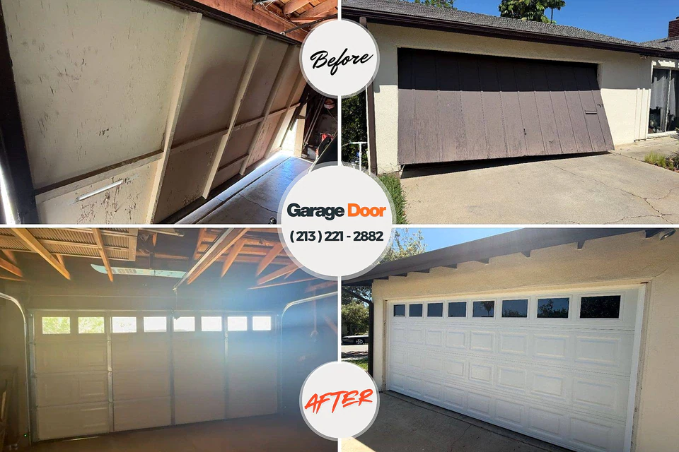 Before and after: garage door opener repair Hayesville, NC